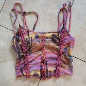 Urban Outfitters Desert Scene Strappy Crop Top